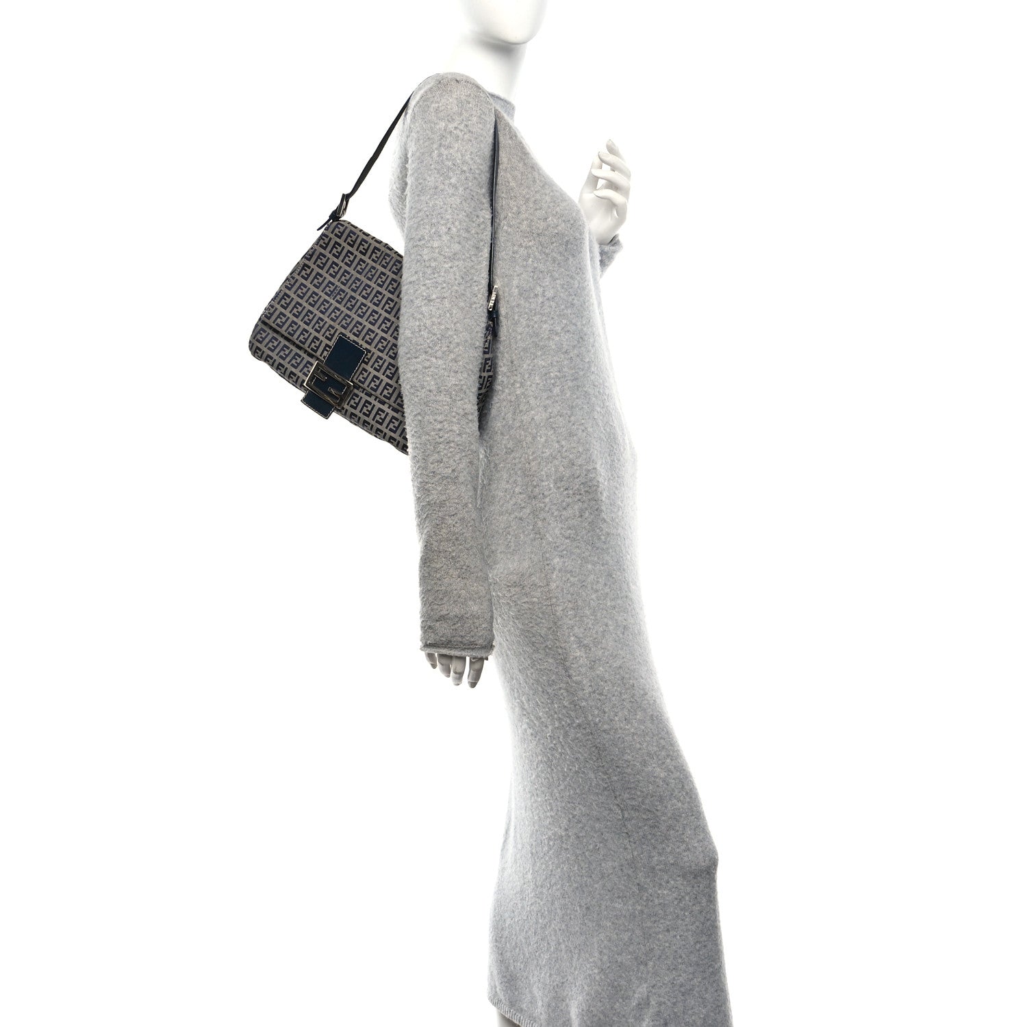 Fendi Zucchino Mama Baguette Navy 2 of 10