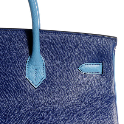 Hermes Epsom Horseshoe Bi-Color Birkin 40 Bleu Sapphire Blue Jean 15 of 27