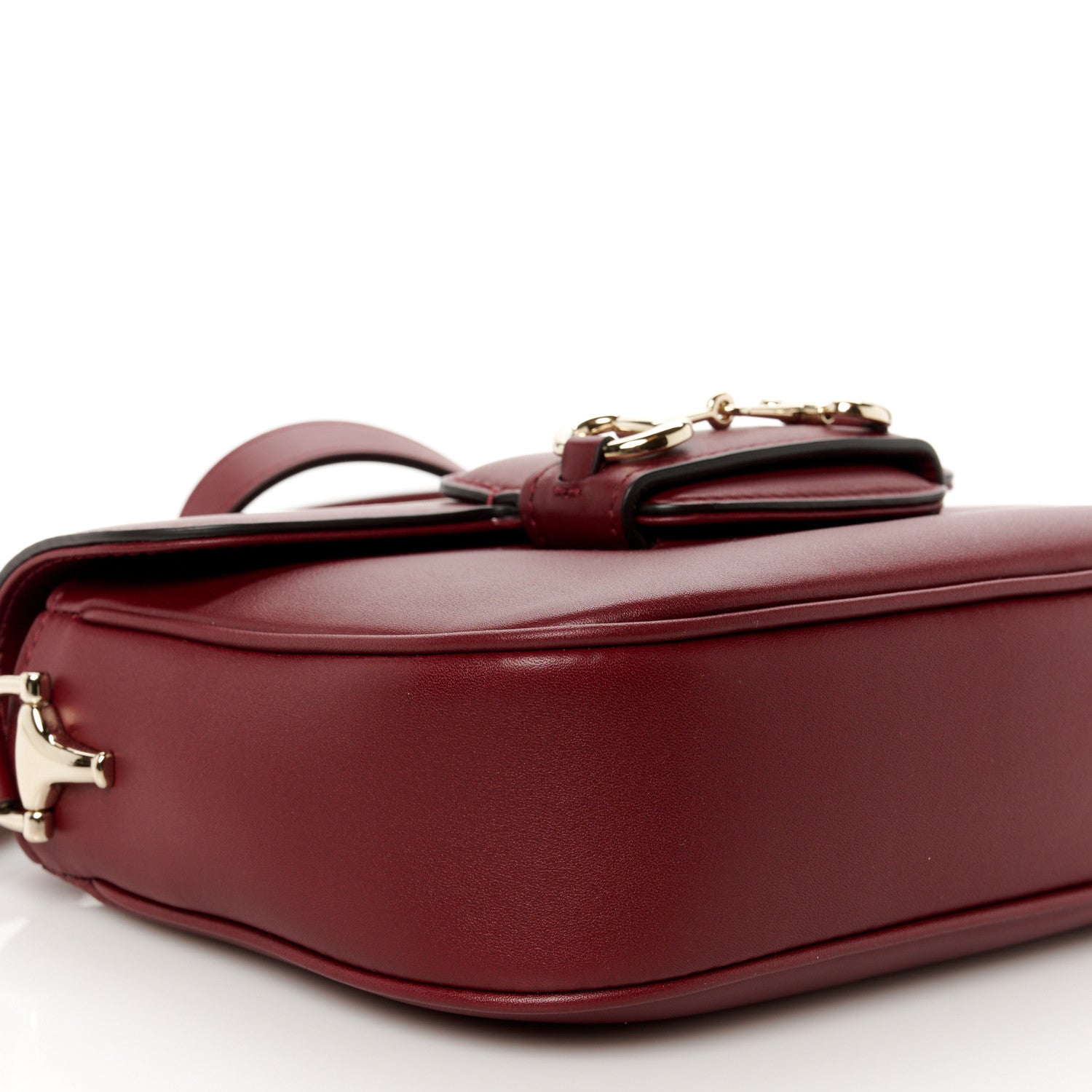 Gucci Soft Calfskin Horsebit 1955 Small Shoulder Bag Rosso Ancora 10 of 12