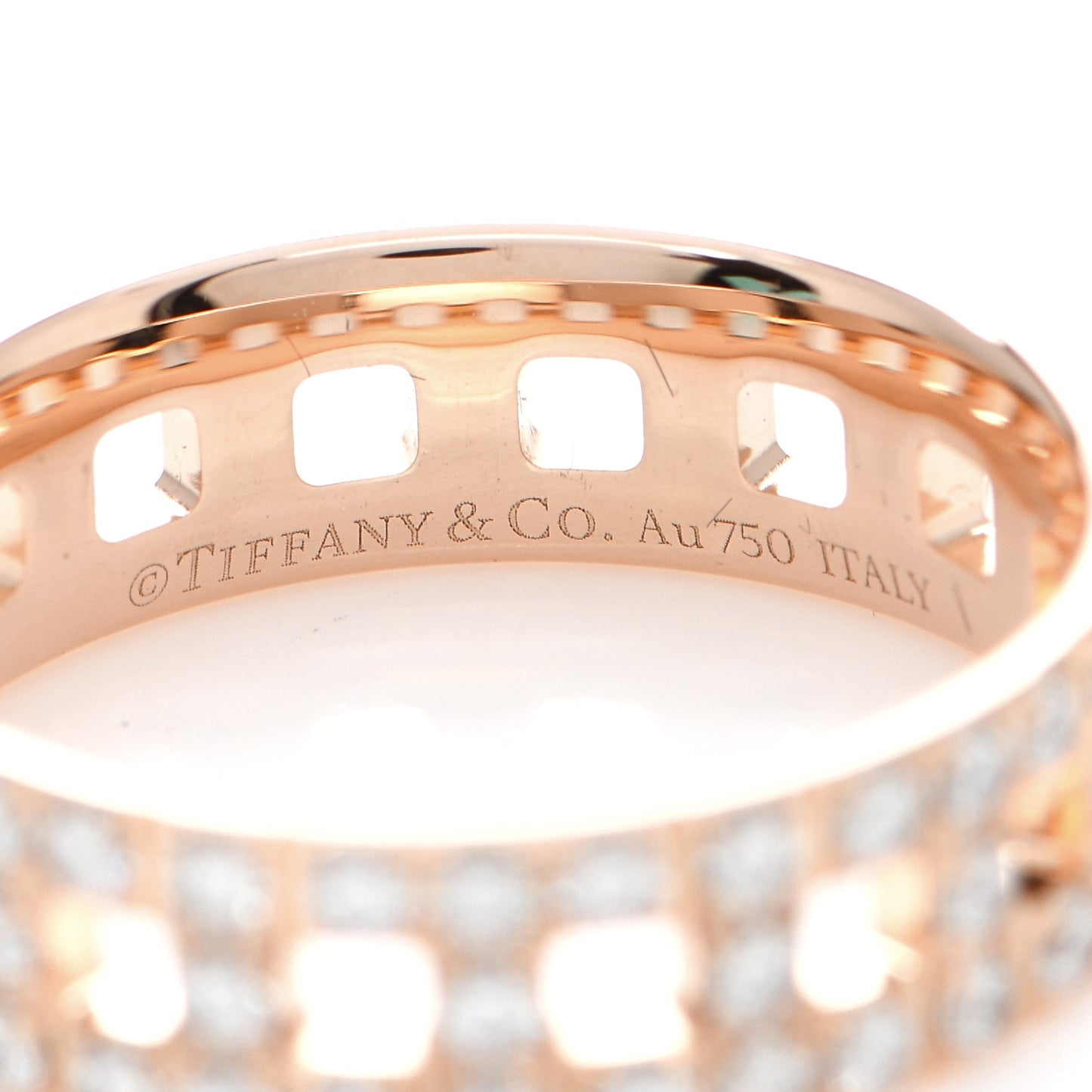 18K Rose Gold Diamond T True Wide Ring 52 6