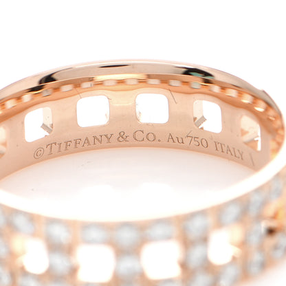 Tiffany 18K Rose Gold Diamond T True Wide Ring 52 6 4 of 5