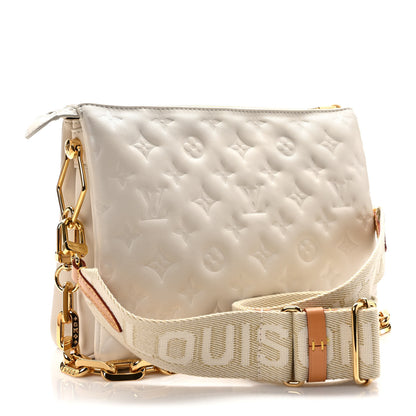 Louis Vuitton Lambskin Embossed Monogram Coussin PM Beige Cream 3 of 8