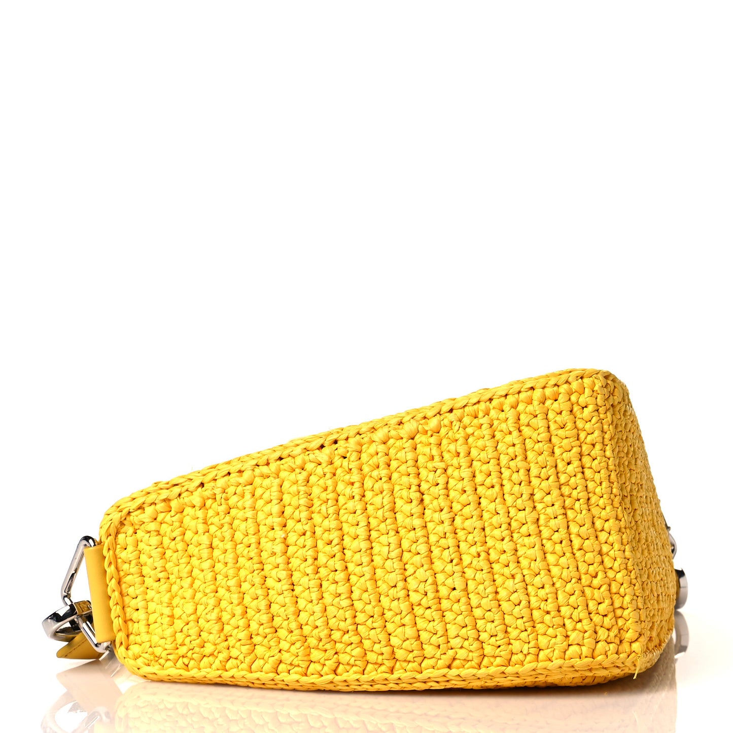 Yarn Raffia Effect Crochet Triangle Shoulder Bag Giallo