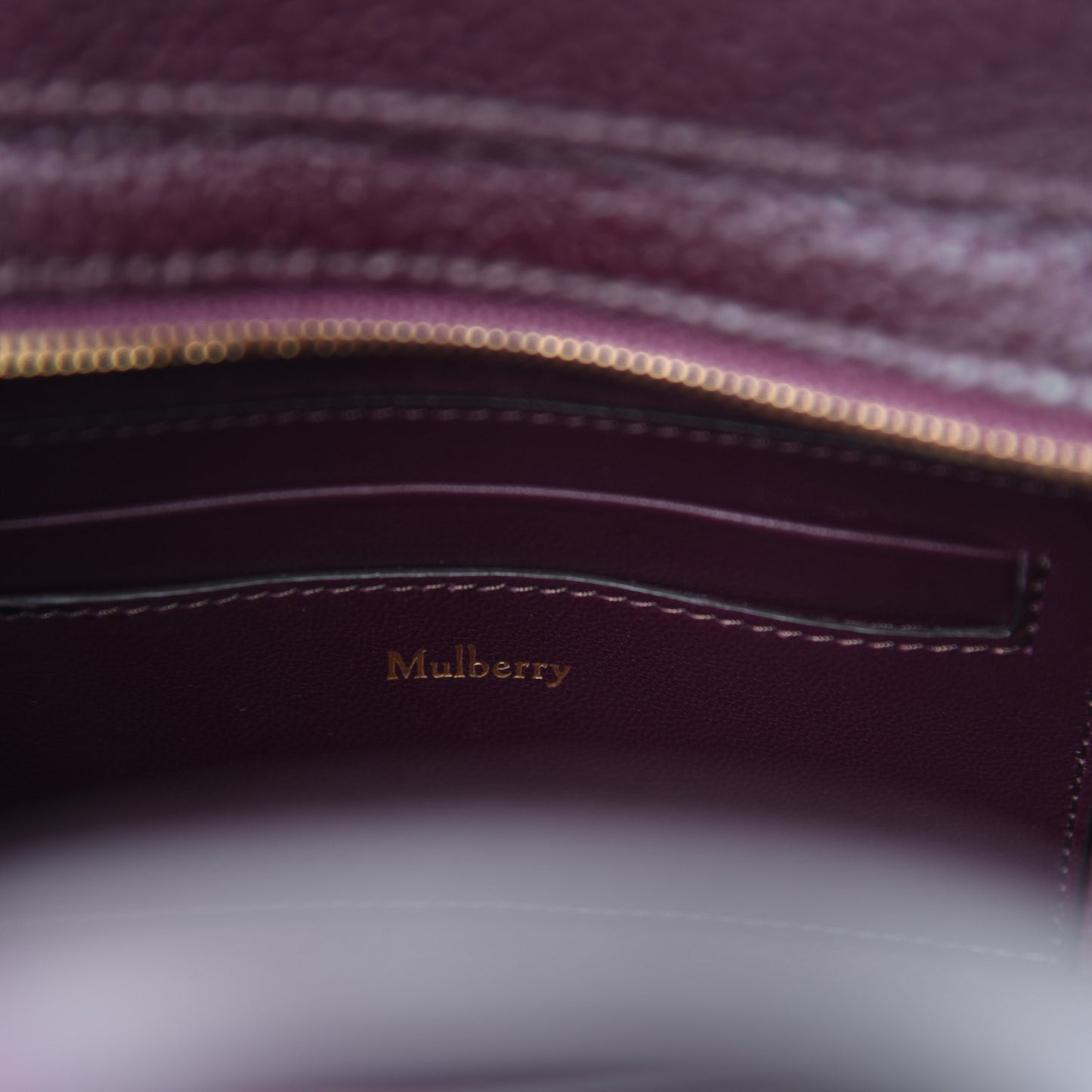 Small Classic Grain Micro Bayswater Zip Tote Oxblood