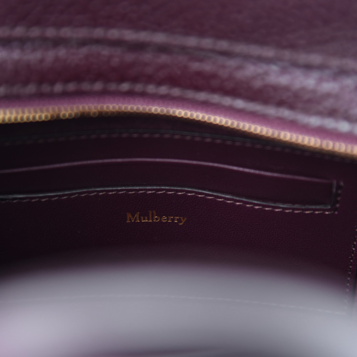 Mulberry Small Classic Grain Micro Bayswater Zip Tote Oxblood 8 of 9