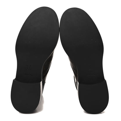 Louis Vuitton Calfskin Monogram Wonderland Flat Ranger Boots 38 Black 5 of 9