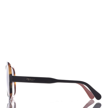 Prada Tortoise Shell Round Sunglasses SPR 16U Black 2 of 7