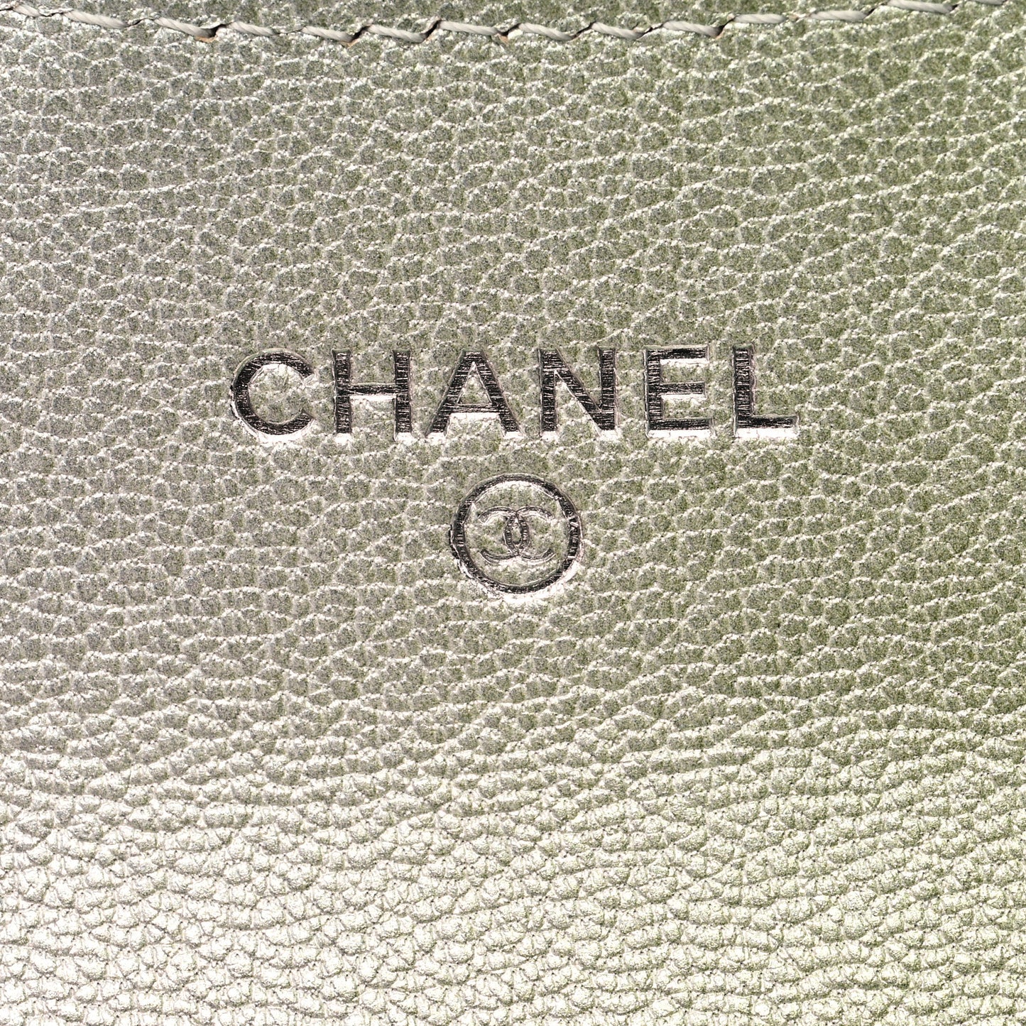 Metallic Goatskin Quilted Ombre Flap Card Holder Wallet Grey Green