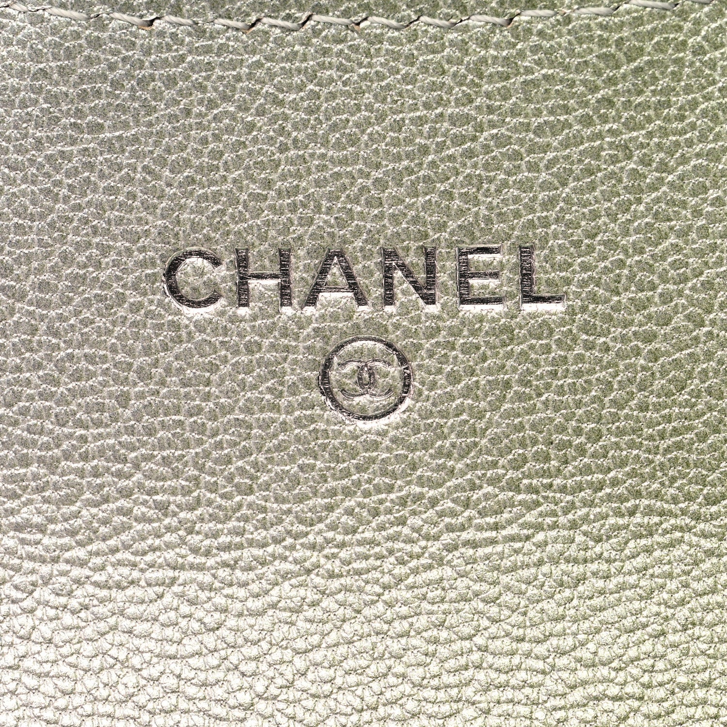 Chanel Metallic Goatskin Quilted Ombre Flap Card Holder Wallet Grey Green 5 of 8