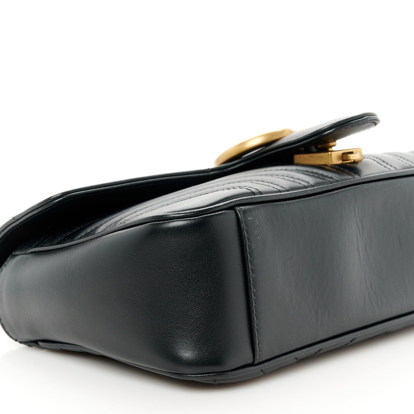 Calfskin Matelasse Small GG Marmont Shoulder Bag Black