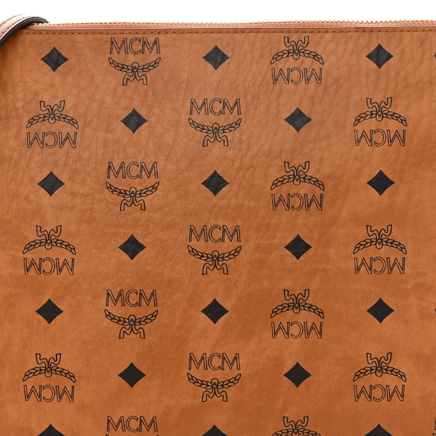 MCM Visetos Medium Crossbody Pouch Cognac 9 of 11