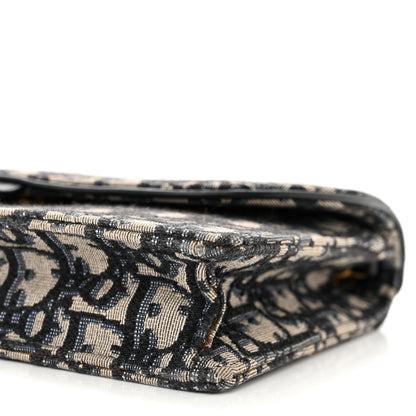 Christian Dior Oblique Saddle Chain Pouch Blue 10 of 16