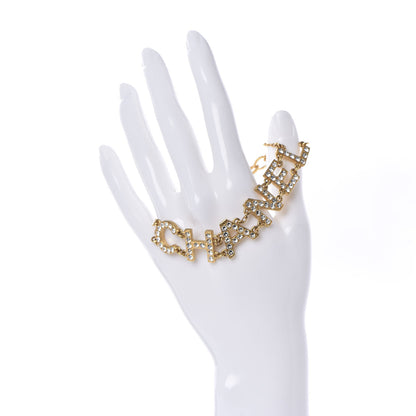 Chanel Metal Crystal 90's Icon Logo Bracelet Gold 2 of 5
