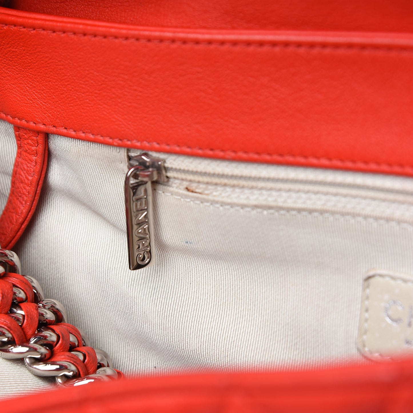 Washed Lambskin Quilted Maxi Chain Around Flap Red