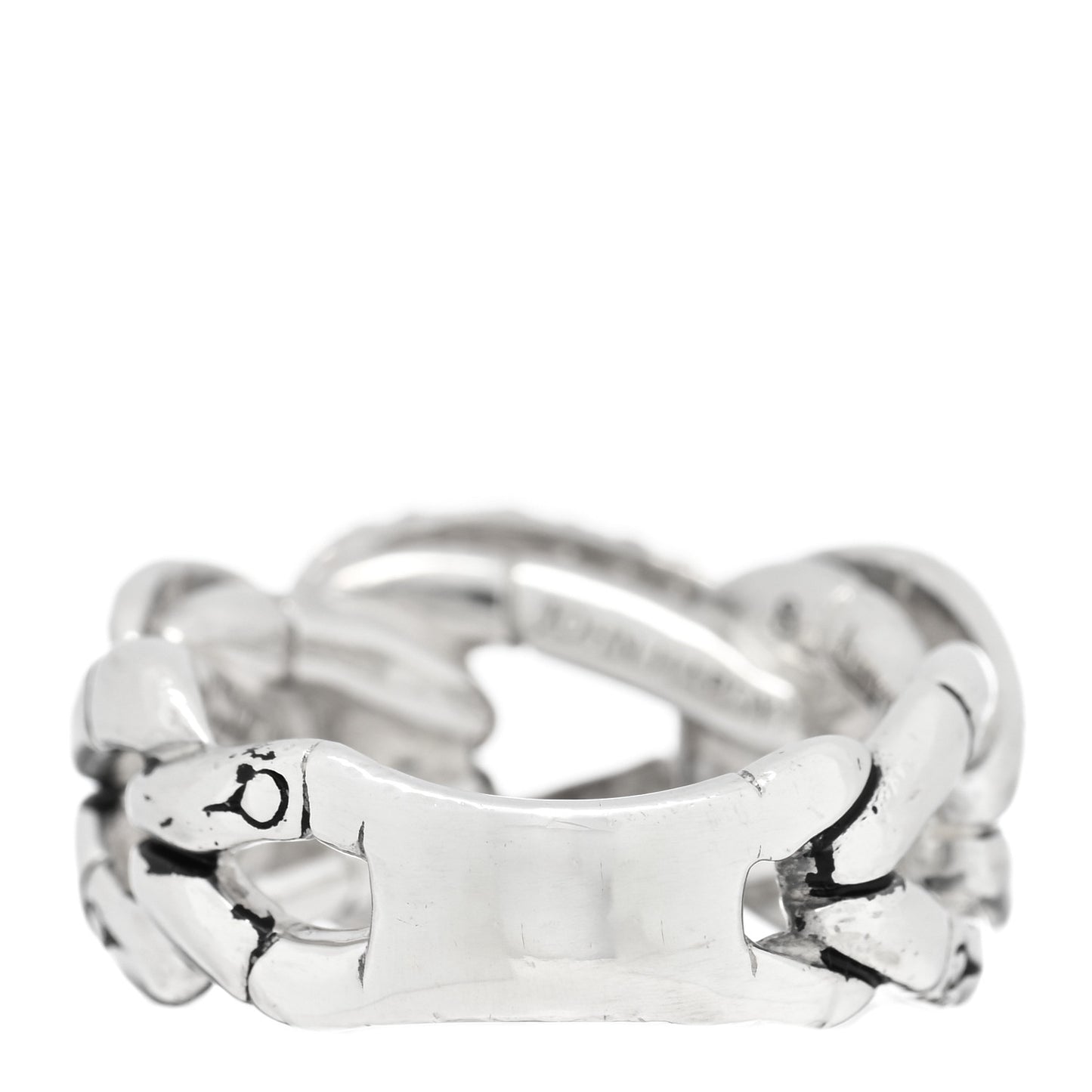 Sterling Silver Diamond Bamboo Woven Link Ring 54 7