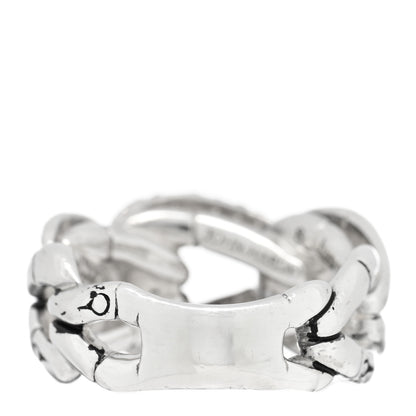John Hardy Sterling Silver Diamond Bamboo Woven Link Ring 54 7 3 of 4