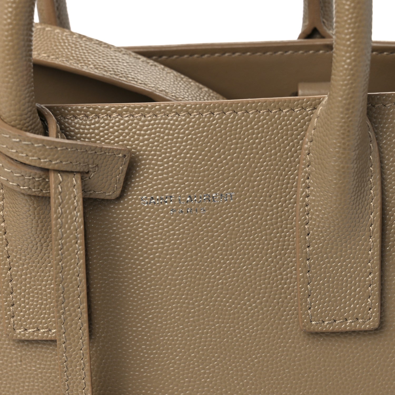 Saint Laurent Grained Calfskin Nano Sac de Jour Dark Beige 8 of 13