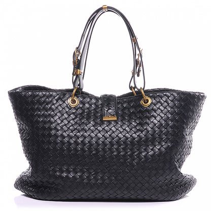 Bottega Veneta Leather Intrecciato Capri Tote Black 8 of 11