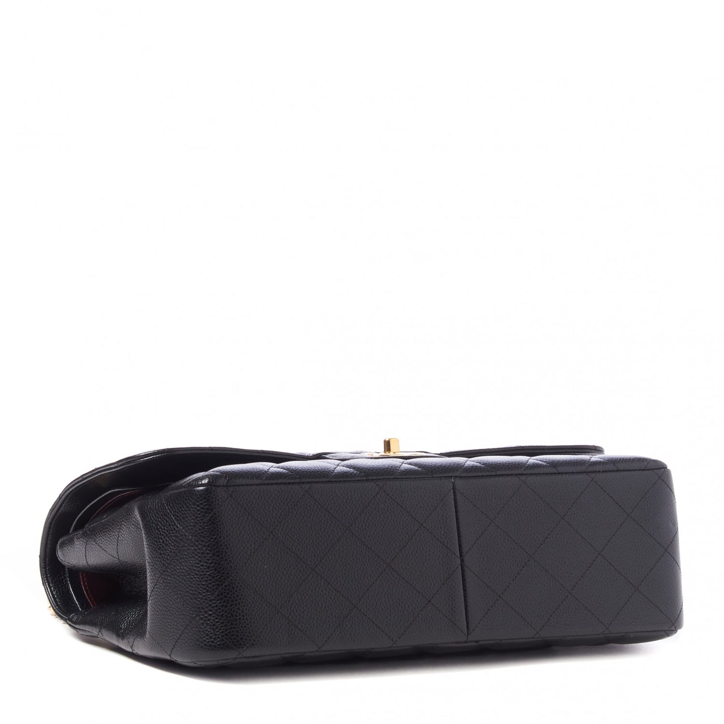 Caviar Quilted Jumbo Double Flap Black