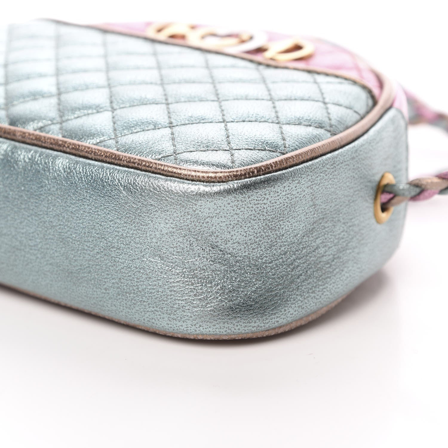 Gucci Laminated Nappa Trapuntata Mini Zumi Dome Shoulder Bag Rosa Lago Rame 10 of 11