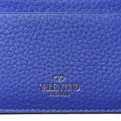 Valentino Garavani Pebbled Calfskin Rockstud Card Holder Acid Blue 6 of 7
