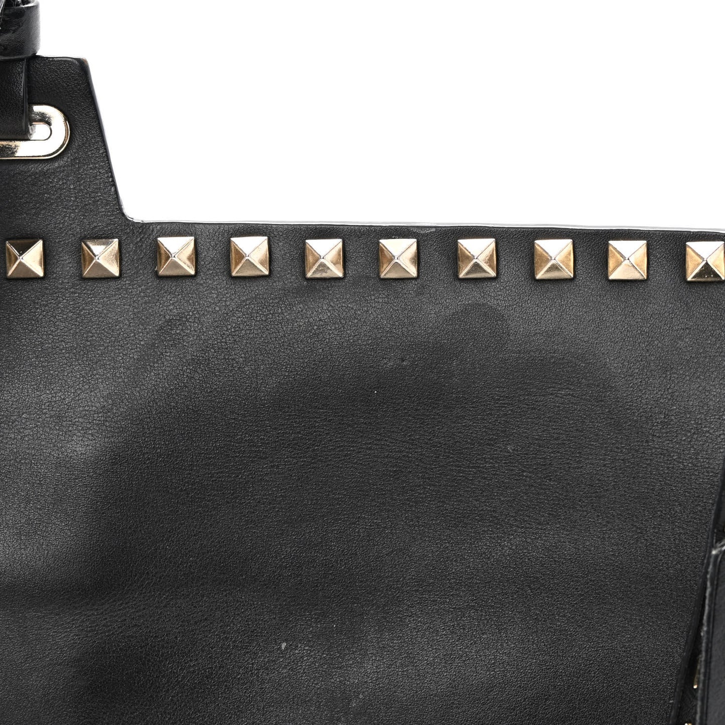 Calfskin Rockstud Crossbody Messenger Bag Black