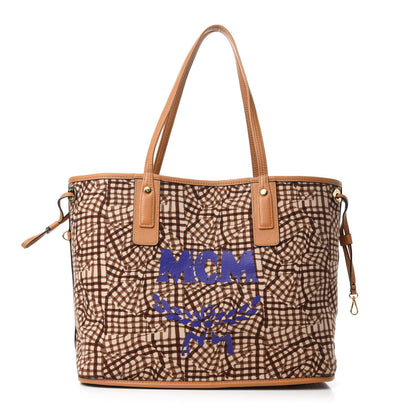 MCM Visetos Medium Liz Reversible Shopper Tote Cognac 13 of 19