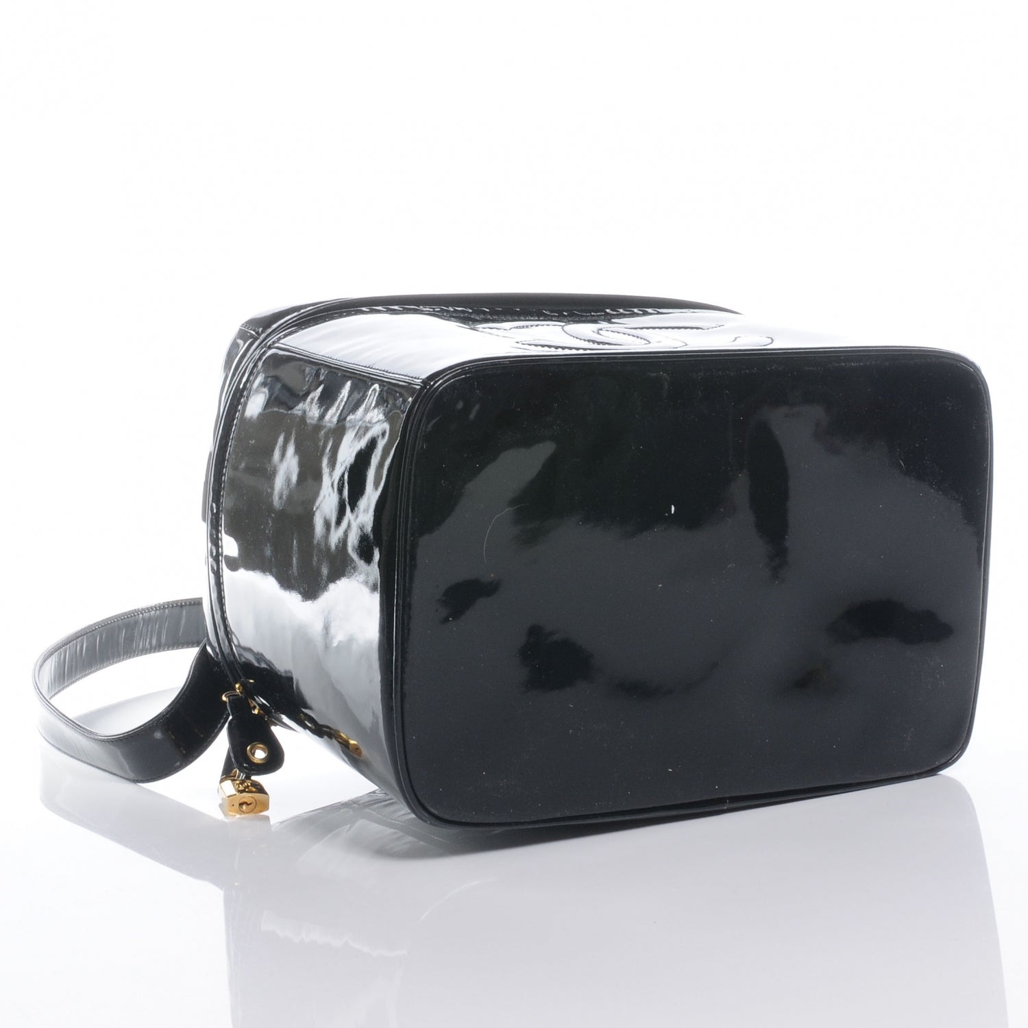 Chanel Patent Large Cosmetic Train Case Black 4 of 6