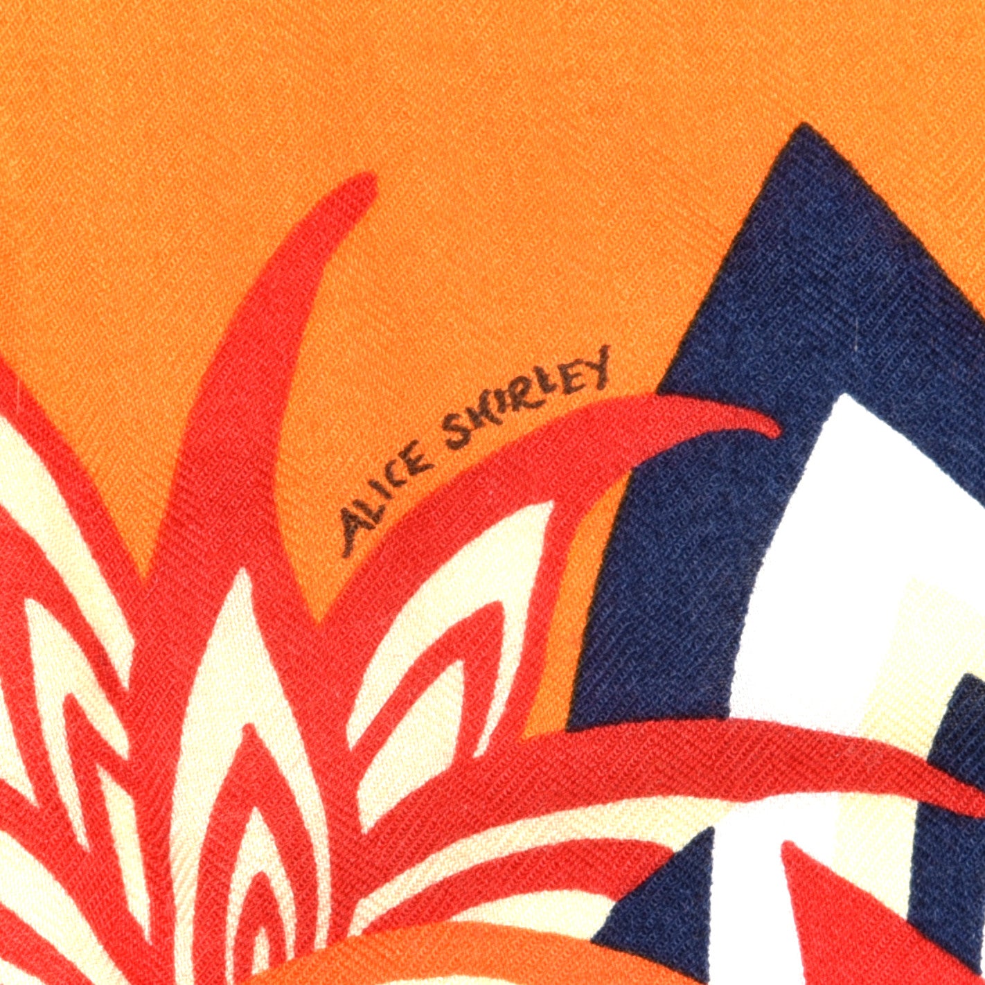 Hermes Cashmere Silk Three Graces Shawl 140 Orange Capucine Marine 4 of 6