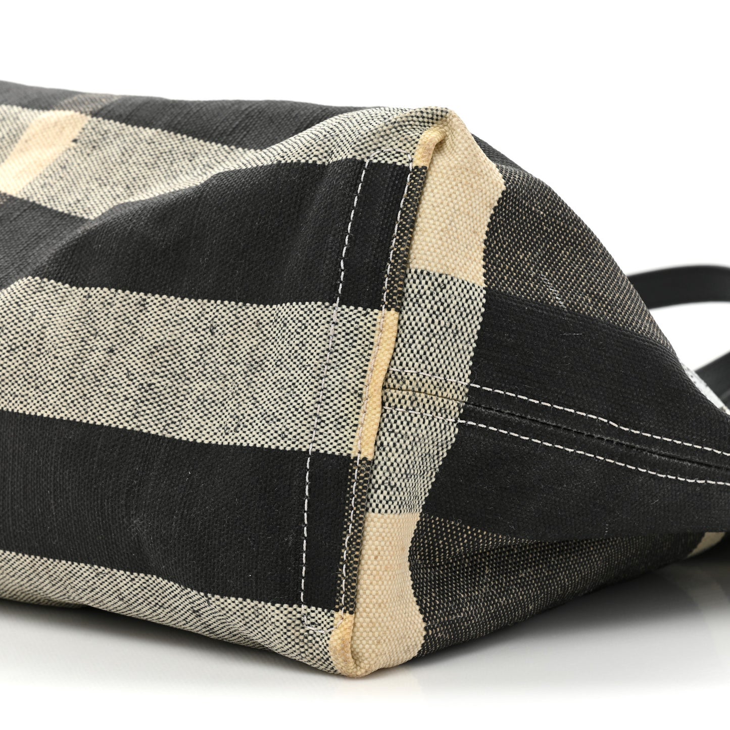 Coated Canvas Mega Check Medium Doodle Tote Black White