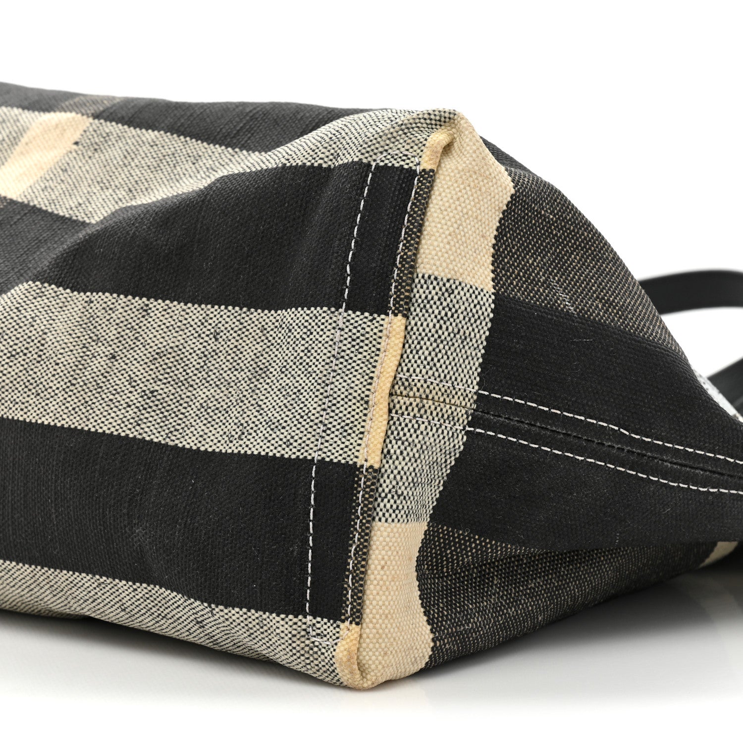 Burberry Coated Canvas Mega Check Medium Doodle Tote Black White 8 of 15