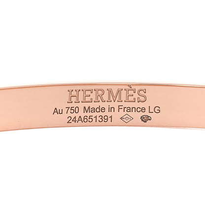 Hermes 18K Rose Gold Diamond PM Kelly Bracelet LG 3 of 4