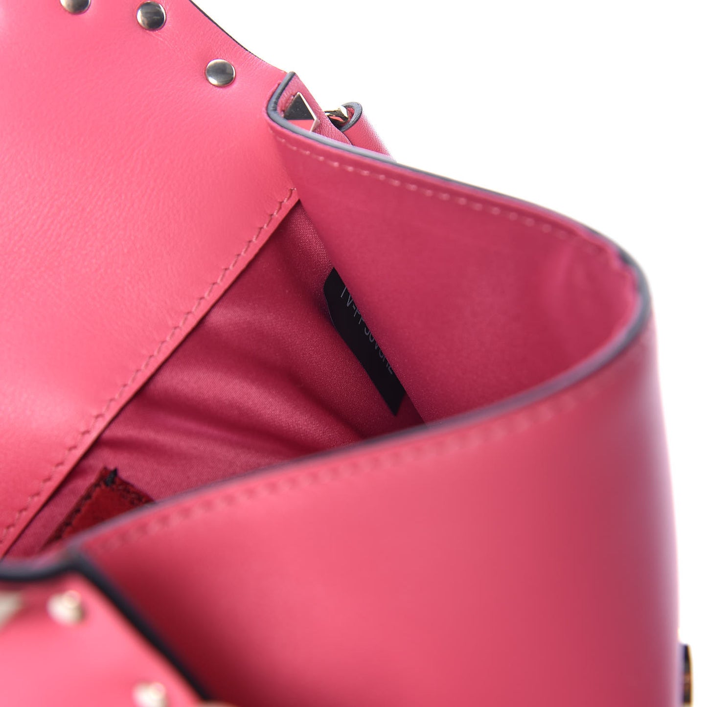 Vitello Medium Rockstud Envelope Flat Wristlet Pouch Shadow Pink