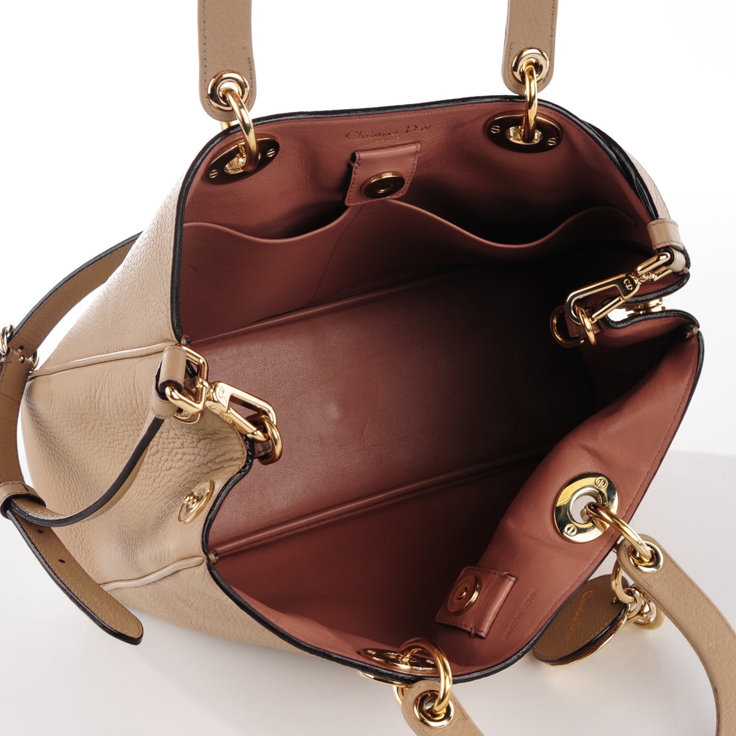 Bullcalf Medium Diorissimo Tote Beige