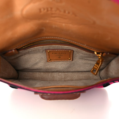 Prada Canvas Canapa Righe Striped Mini Shoulder Bag Fuxia 4 of 7