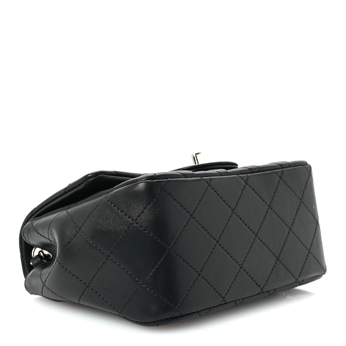Lambskin Quilted Mini Square Flap Black