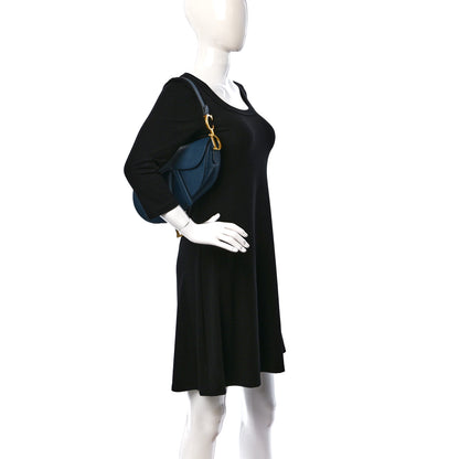 Christian Dior Grained Calfskin Saddle Bag Navy 2 of 9