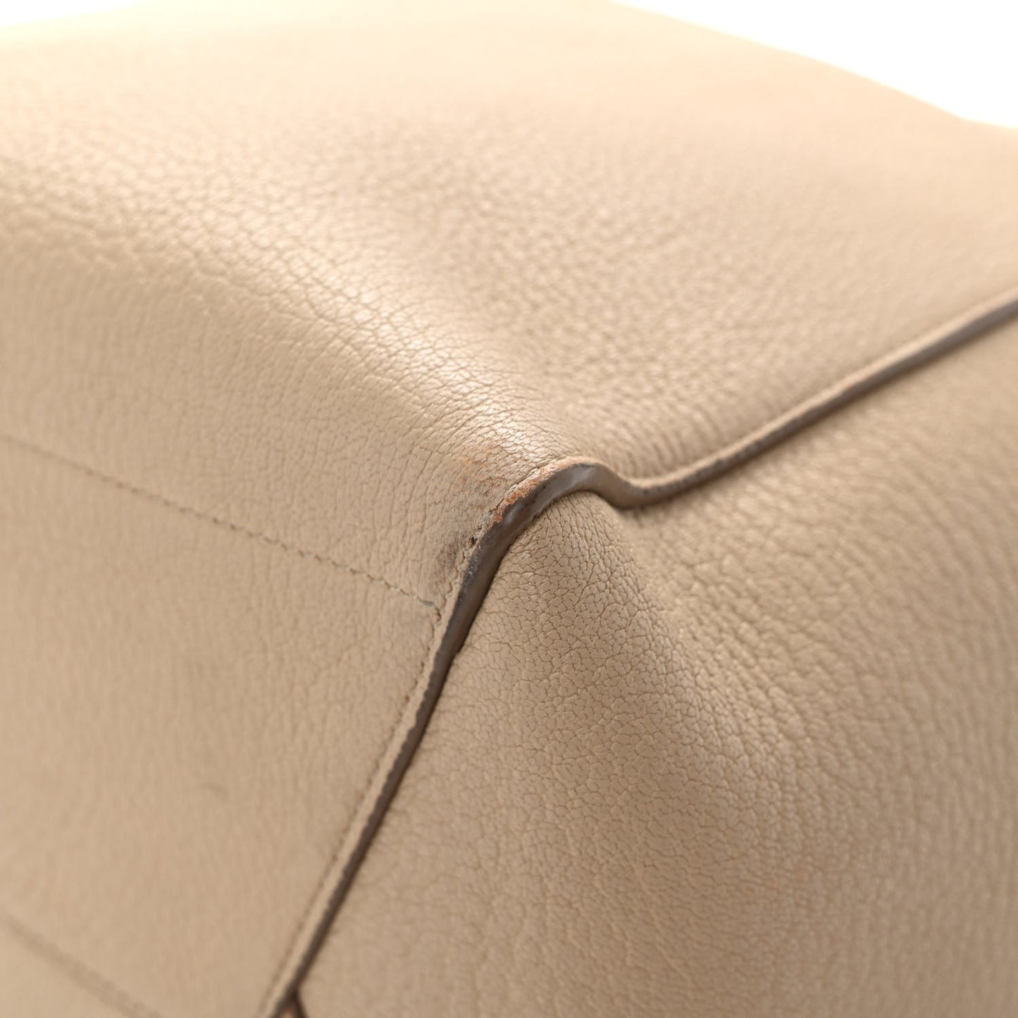 Soft Grained Calfskin Sangle Bucket Bag Dune