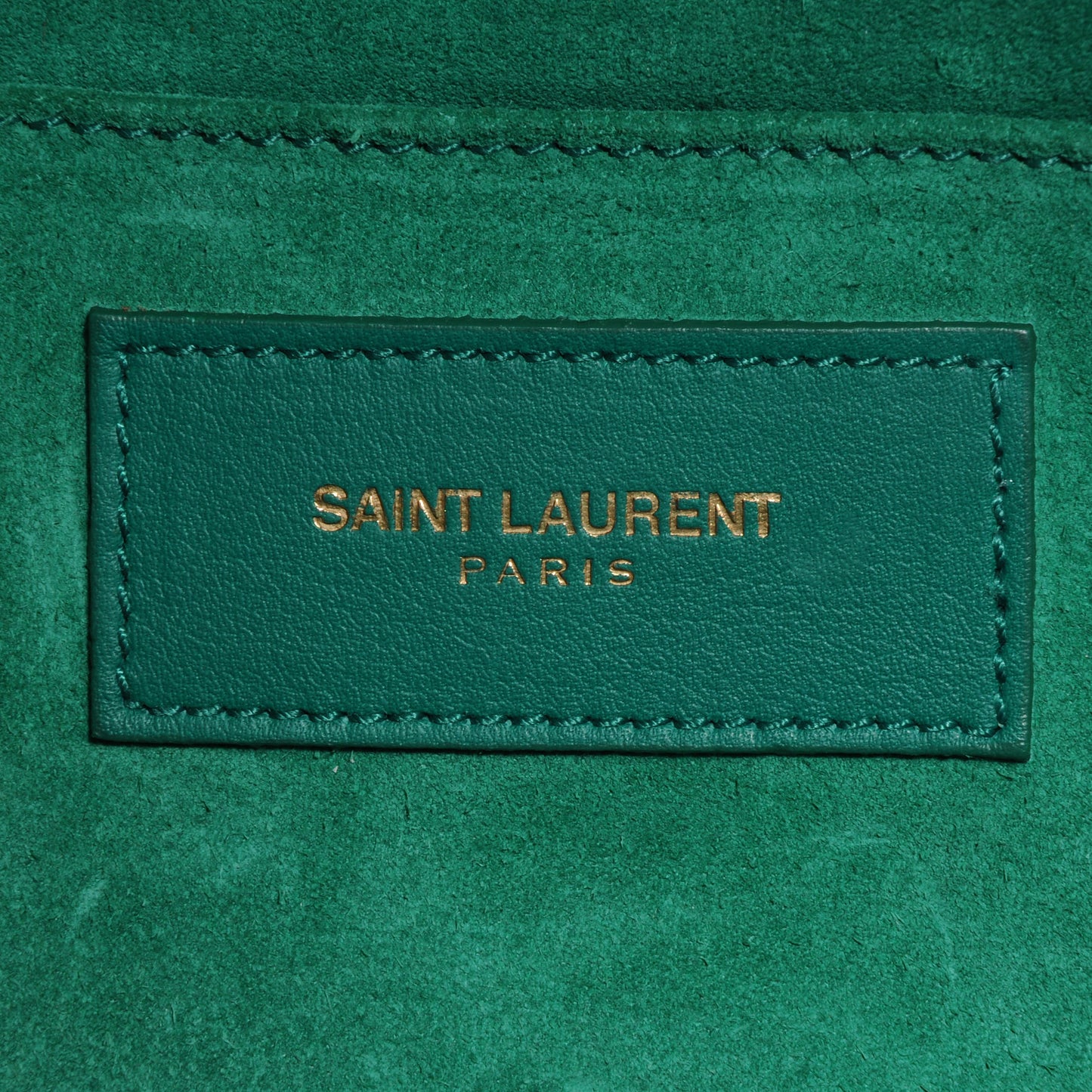 Leather Classic Y Clutch Green
