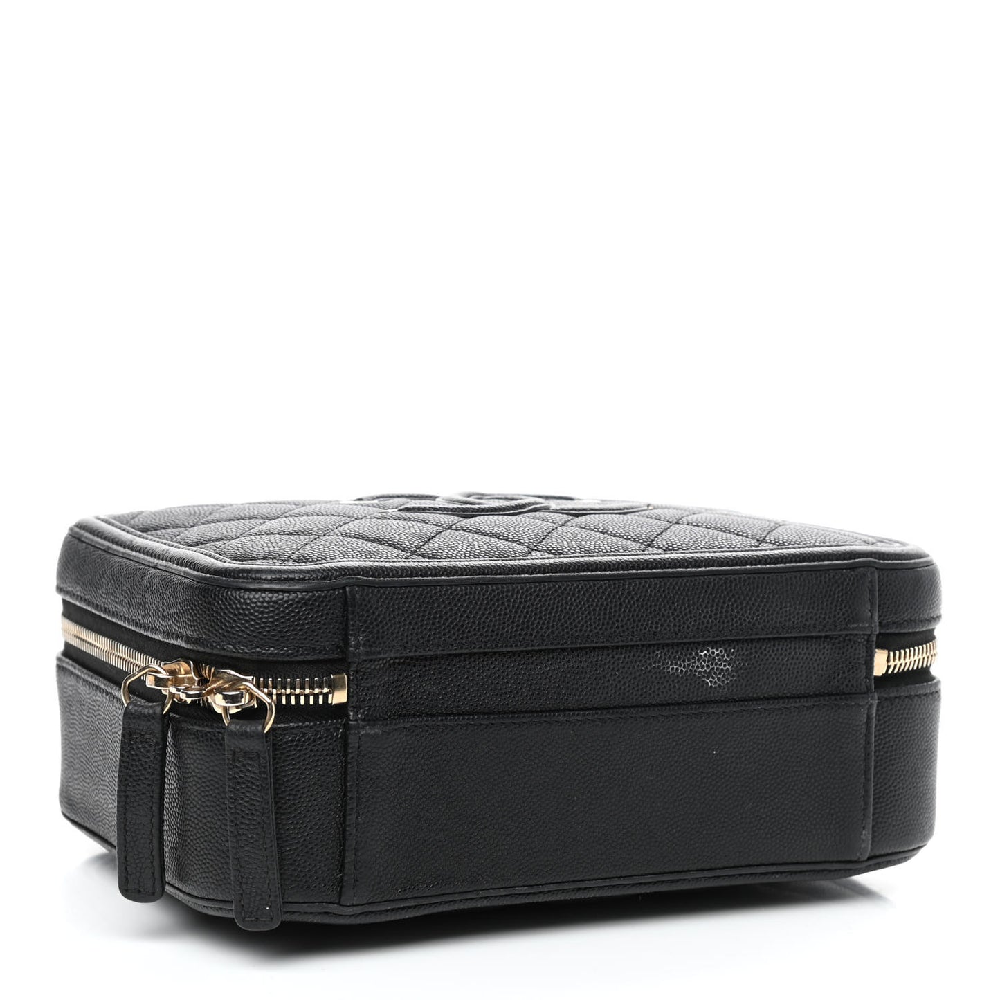 Caviar Quilted Medium CC Filigree Vanity Case Black