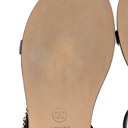 Chanel Lambskin Chain Sandals 39.5 Black 9 of 11