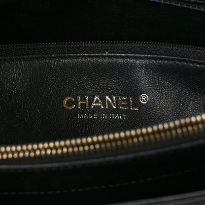 Chanel Lambskin Chevron Quilted Envelope Clutch Black 6 of 12
