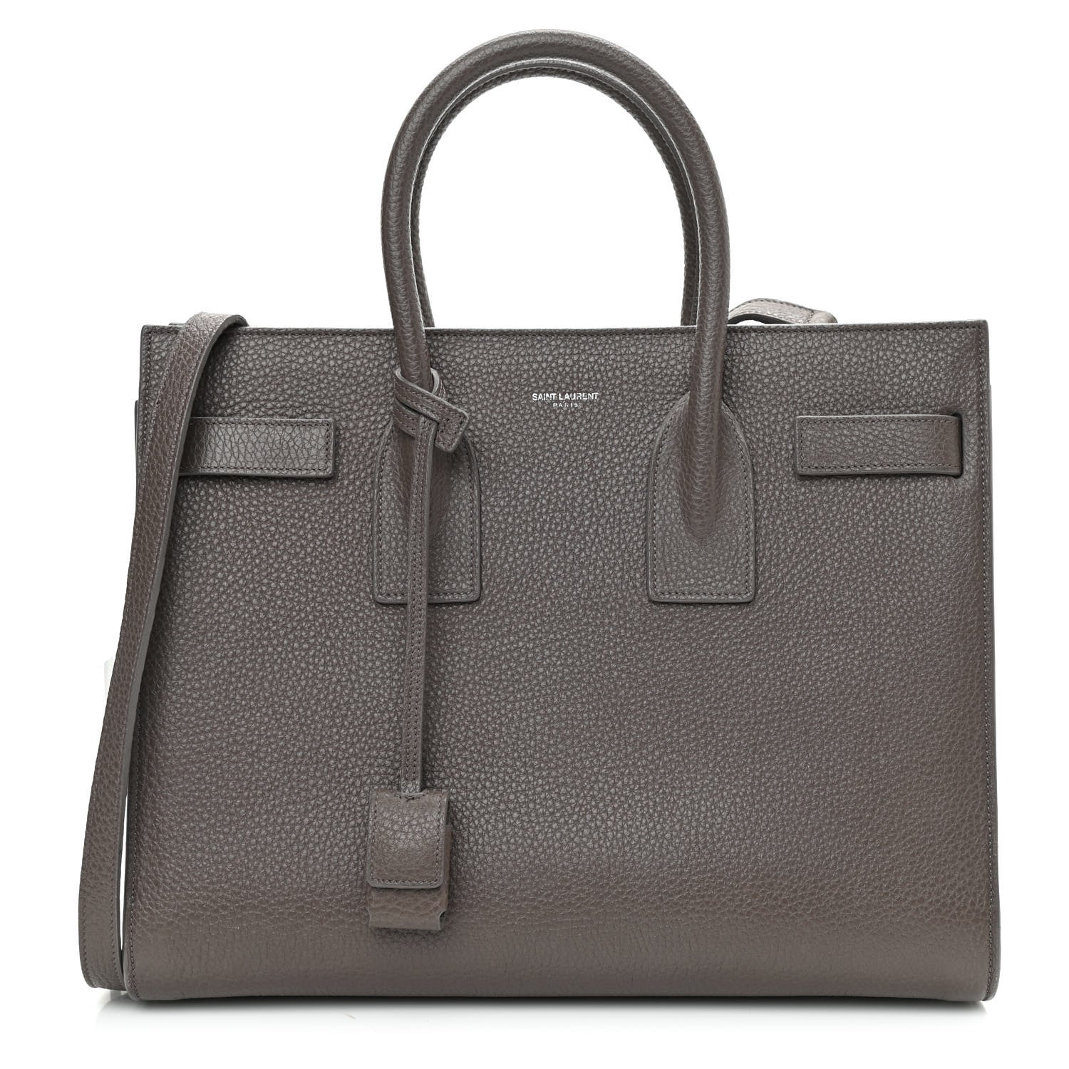 Saint Laurent Grained Calfskin Small Sac De Jour Fog 1 of 9