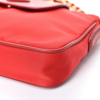 Prada Tessuto Nylon Saffiano Crossbody Bag Rosso 11 of 12