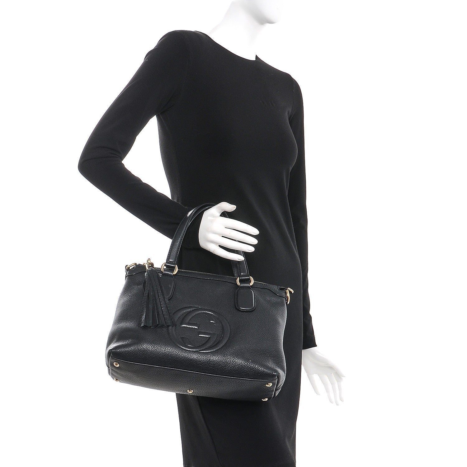 Gucci Cellarius Calfskin Small Soho Top Handle Satchel Black 3 of 8