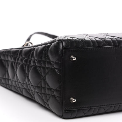 Christian Dior Lambskin Cannage Studded Double Strap Medium Lady Dior Black 8 of 10