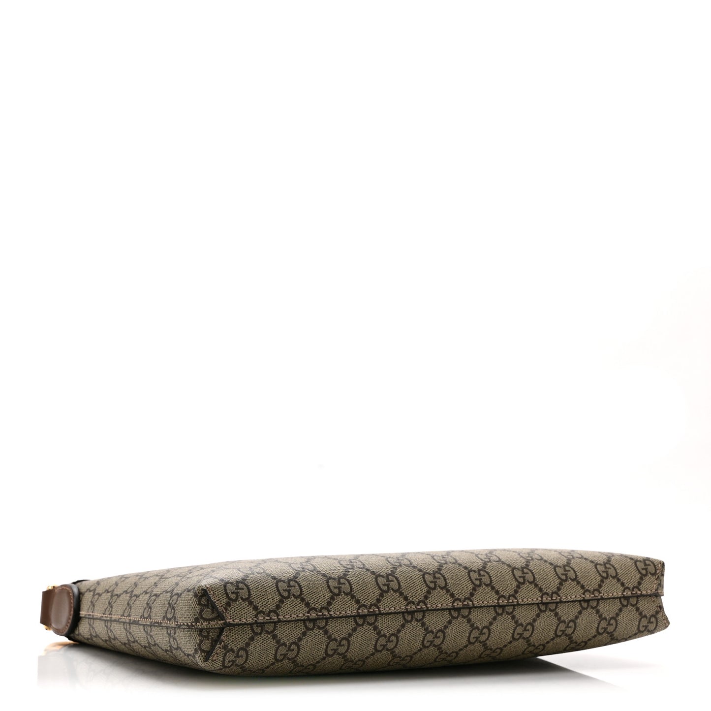 GG Supreme Monogram Azalea Calfskin Retro Interlocking G Wristlet Messenger Bag Beige Ebony Brown Sugar