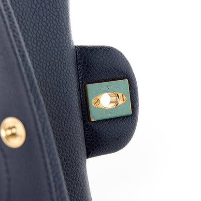 Chanel Caviar Quilted Medium Double Flap Navy 7 of 11