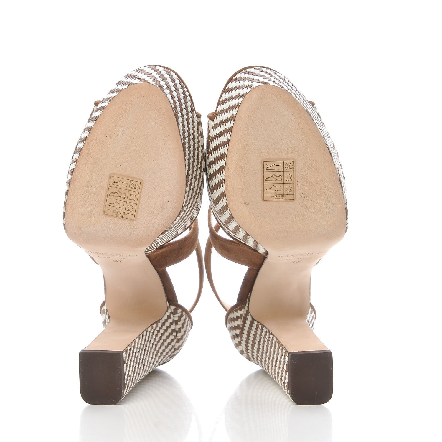Jimmy Choo Woven Raffia April 120 Sandals 37 Cacao 7 of 10