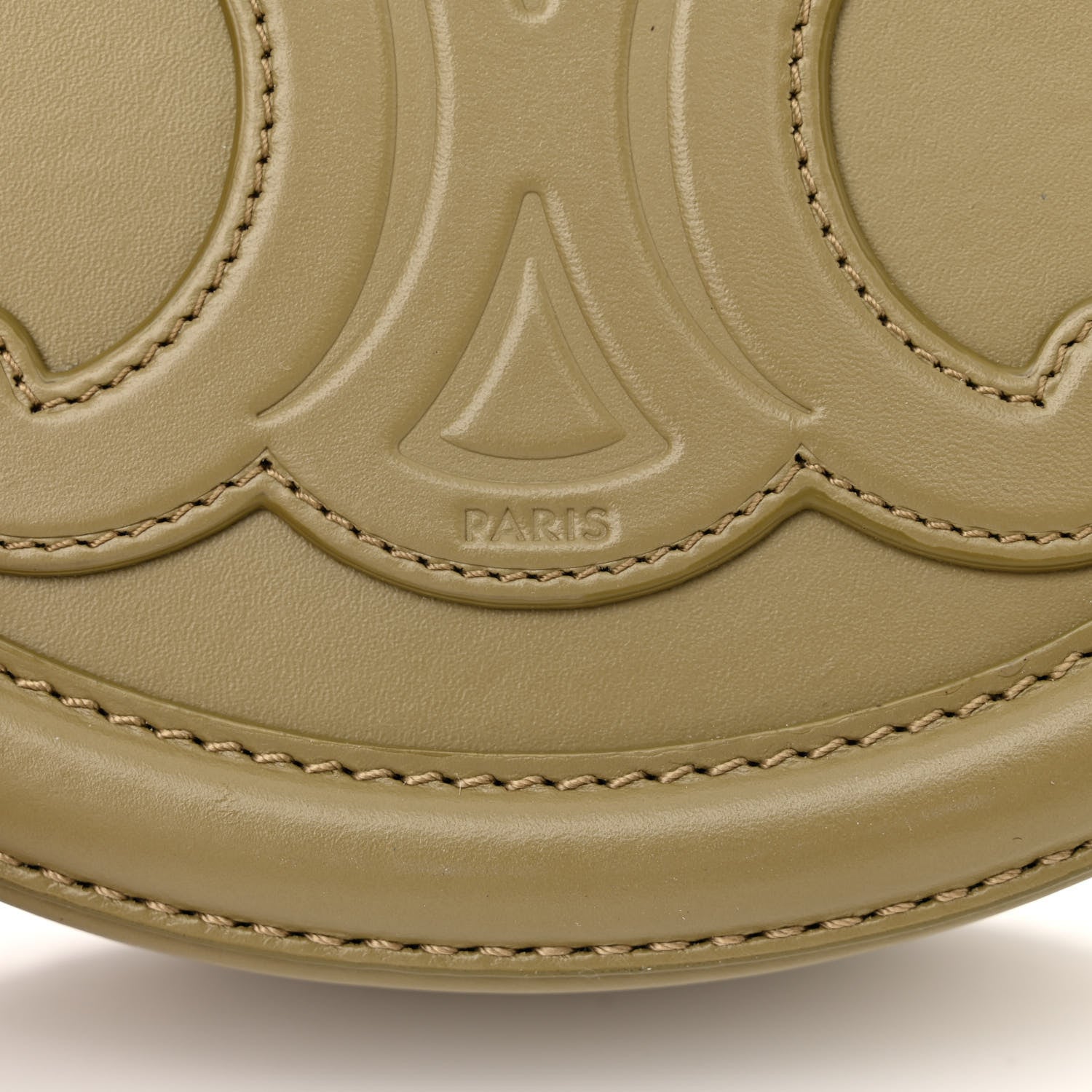 Celine Smooth Calfskin Cuir Small Triomphe Oval Purse Crossbody Olive 7 of 11